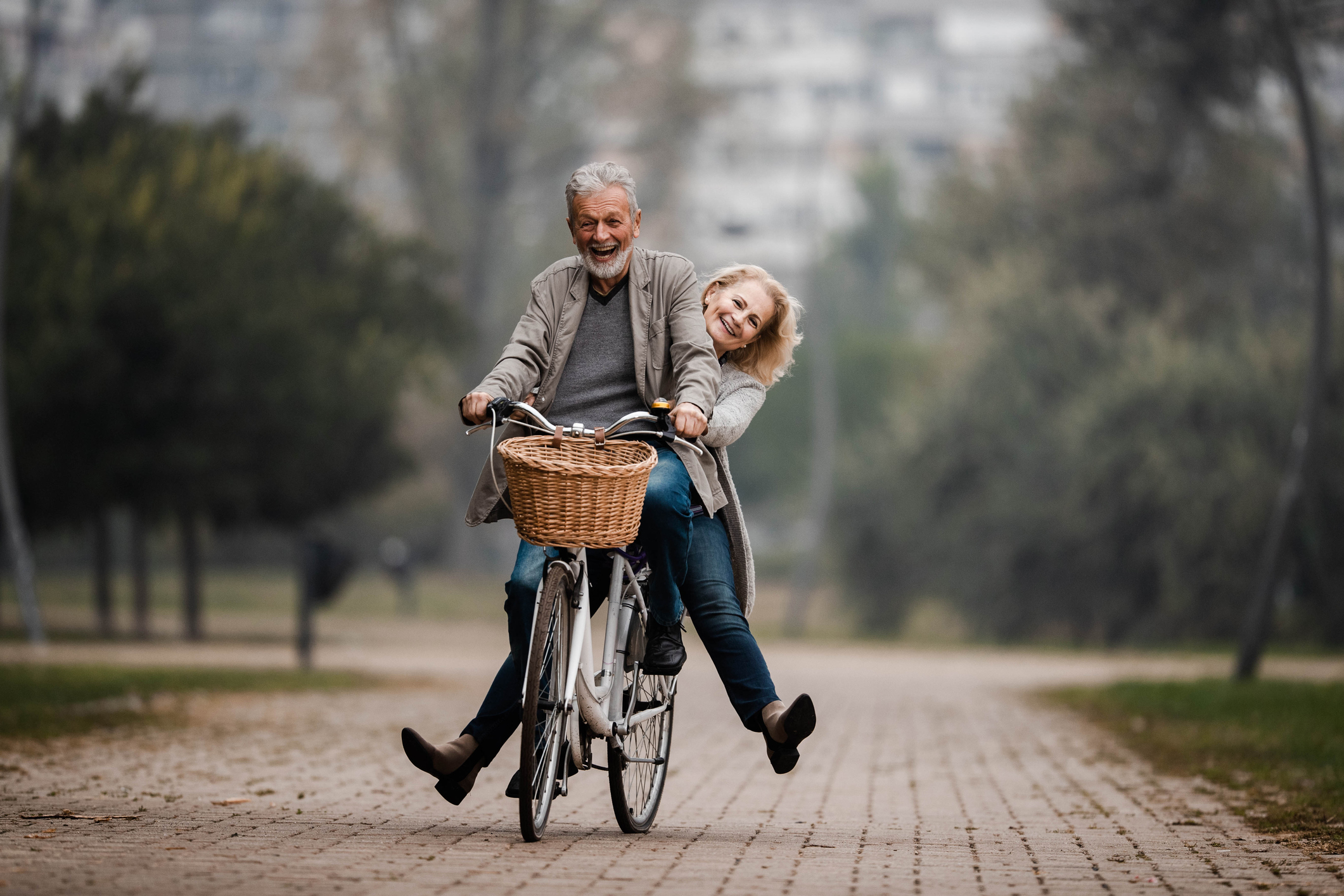 man and woman on a bike