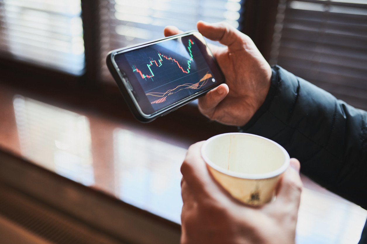 person checking on a long term investment