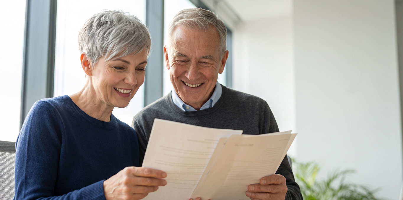 man and woman reviewing finances